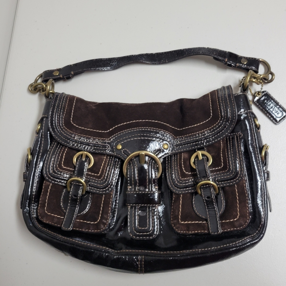 Coach Vintage Legacy Garcia Hobo Shoulder Bag Patent Brown Leather. - Picture 8 of 16